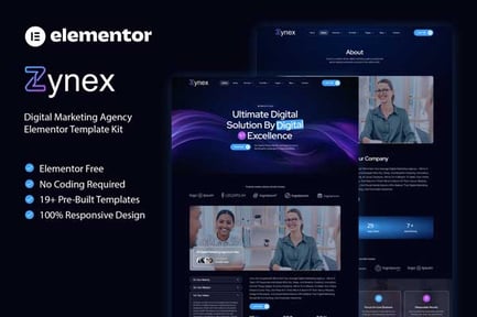 Zynex – Digital Marketing Agency Elementor Template Kit
