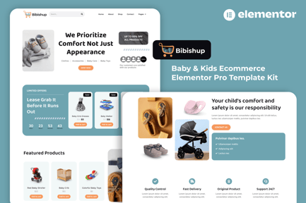 Bibishup – Baby & Kids Ecommerce Elementor Pro Template Kit