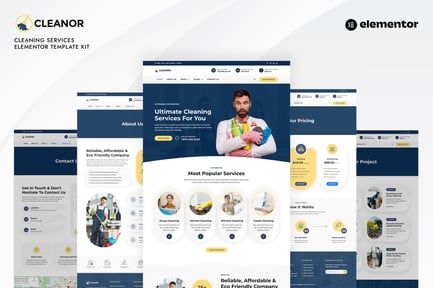 Cleanor – Cleaning Services Elementor Pro Template Kit