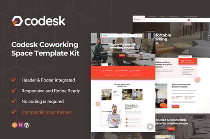 Codesk – Coworking Space Elementor Template Kit