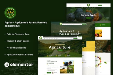 Agrion – Agriculture Farm & Farmers Template Kit
