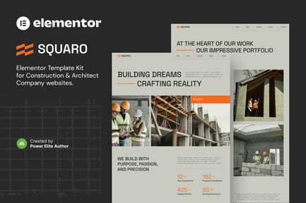 Squaro – Modern Construction & Architect Elementor Template Kit Squaro – Modern Construction & Architect Elementor Template Kit
