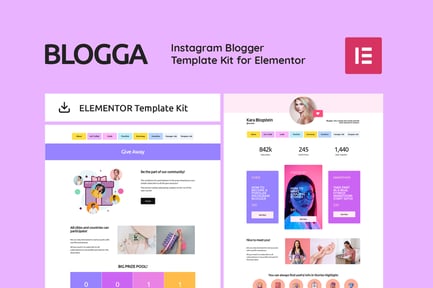 Blogga – Instagram Blogger Elementor Template Kit Blogga – Instagram Blogger Elementor Template Kit