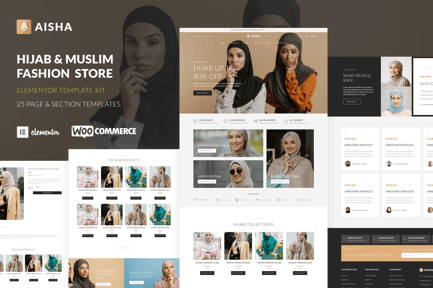 Aisha – Hijab & Muslim Wear Store Elementor Template Kit
