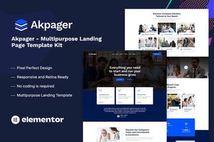 Akpager – Multipurpose Landing Page Template Kit