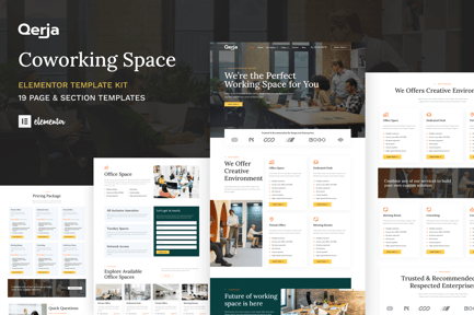 Qerja – Coworking Space Wordpress Elementor Template Kit