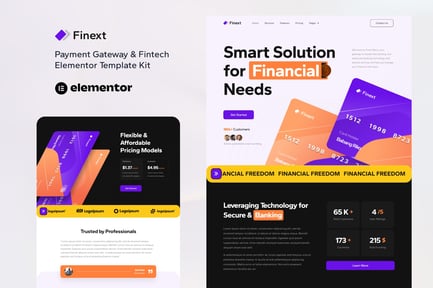 Finext – Payment Gateway & Fintech Elementor Template Kit Finext – Payment Gateway & Fintech Elementor Template Kit