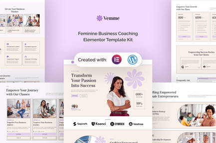 Vemme – Feminine Business Coaching Elementor Template Kit Vemme – Feminine Business Coaching Elementor Template Kit
