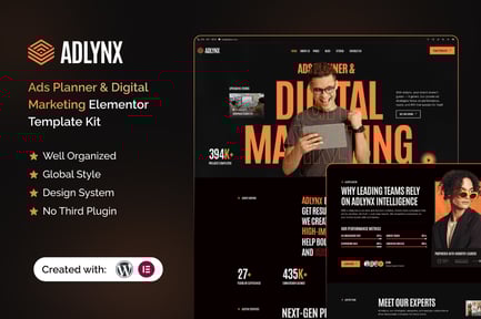 Adlynx – Ads Planner & Digital Marketing Elementor Template Kit