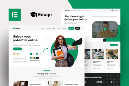 Eduqe – Online Courses Elementor Pro Template Kit