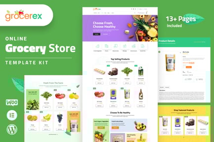 Grocerex – Grocery Store Elementor Pro Template Kit