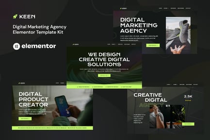 Keen – Dark Digital Marketing Agency Elementor Template Kit