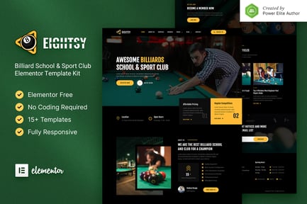 Eightsy – Billiard School & Sport Club Elementor Template Kit Eightsy – Billiard School & Sport Club Elementor Template Kit