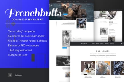 Frenchbulls – Dog Breeder Elementor Template Kit