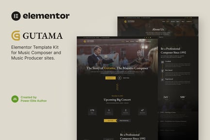 Gutama – Music Composer & Producer Elementor Template Kit
