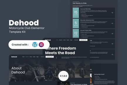 Dehood – Motorcycle Club Elementor Template Kit