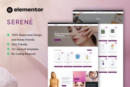 Serene – Beauty Shop & Skincare Elementor Pro Template Kit
