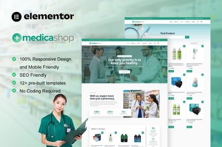 Medicashop – Pharmacy & Medical Store Elementor Template Kit