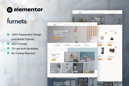 Furneta – Furniture Shop Elementor Template Kit