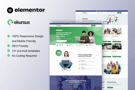 Ekursus – Online Course & Education Elementor Template Kit