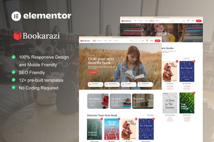 Bookarazi – Author & Publisher Elementor Template Kit