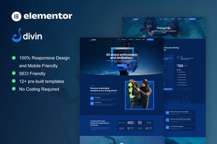 Divin – Diving Club Elementor Protemplate Kit Divin – Diving Club Elementor Protemplate Kit