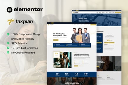 Taxplan – Tax Advisor & Financial Consulting Elementor Pro Template Kit
