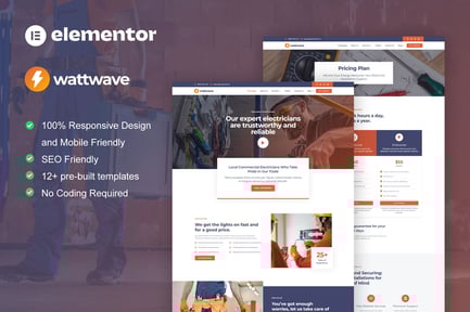 Wattwave – Electrical Installation & Maintenance Service Elementor Pro Template Kit