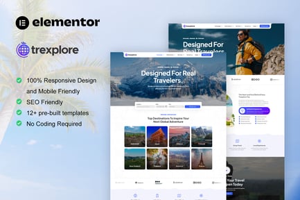 Trexplore – Travel & Tour Agency Elementor Pro Template Kit