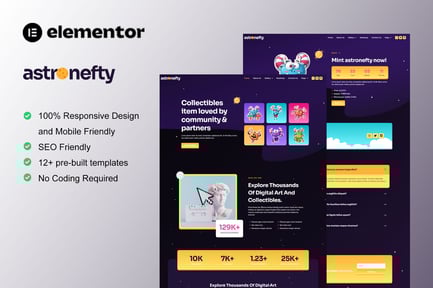 Astronefty – Nft Portfolio Elementor Template Kit