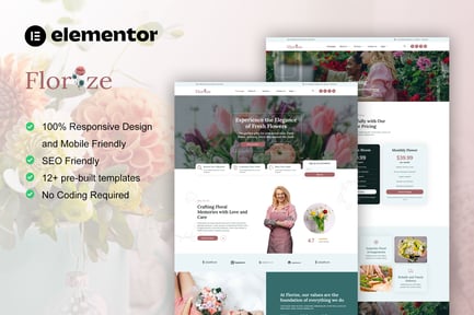 Florize – Florist & Flower Boutique Elementor Template Kit