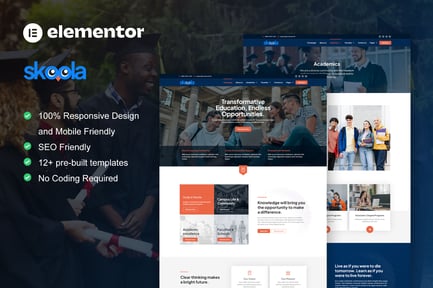 Skoola – University & School Elementor Pro Template Kit
