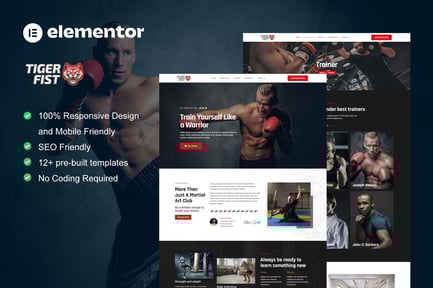Tigerfist – Martial Arts Elementor Template Kit