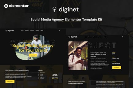 Diginet – Social Media Marketing Agency Elementor Template Kit Diginet – Social Media Marketing Agency Elementor Template Kit