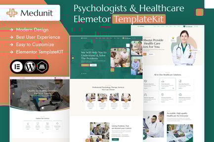 Medunit – Psychologists & Health Care Elementor Template Kit