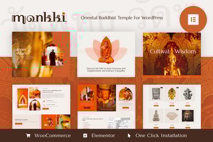 Monkki – Oriental Buddhist Temple Elementor Pro Template Kit