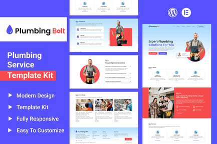 Plumbing Bolt – Plumbing Services Elementor Template Kit