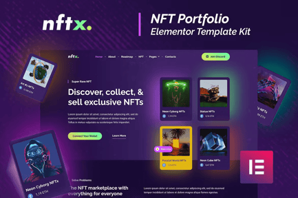 Nftx – Nft Portfolio Elementor Template Kit