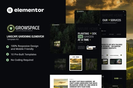 Growscape – Landscape Gardening Elementor Template Kit