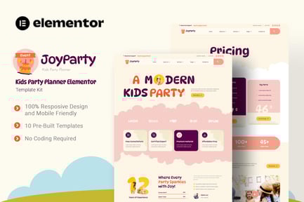 Joyparty – Kids Party Planner Elementor Template Kit