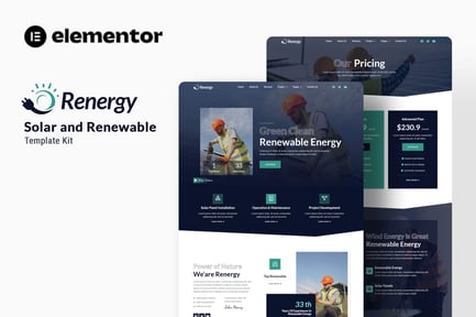 Renergy – Solar & Renewable Elementor Template Kit