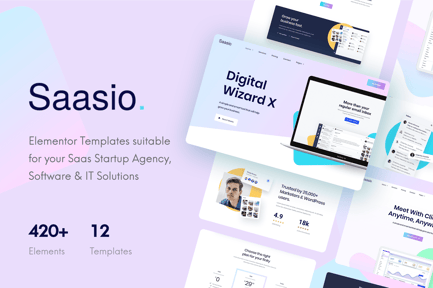 Saasio – Saas & Startup Elementor Template Kit