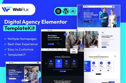 Webflux – Digital Agency Elementor Template Kit