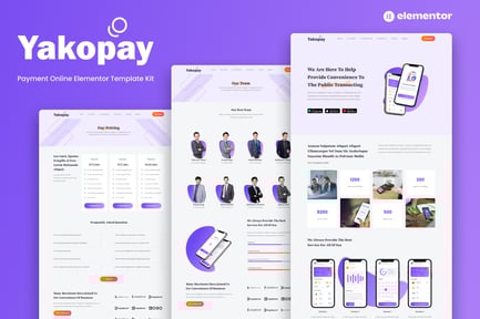 Yakopay – Online Payment App Elementor Template Kit Yakopay – Online Payment App Elementor Template Kit