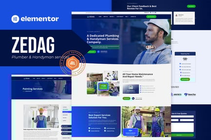 Zedag – Plumber & Handyman Services Elementor Pro Template Kit