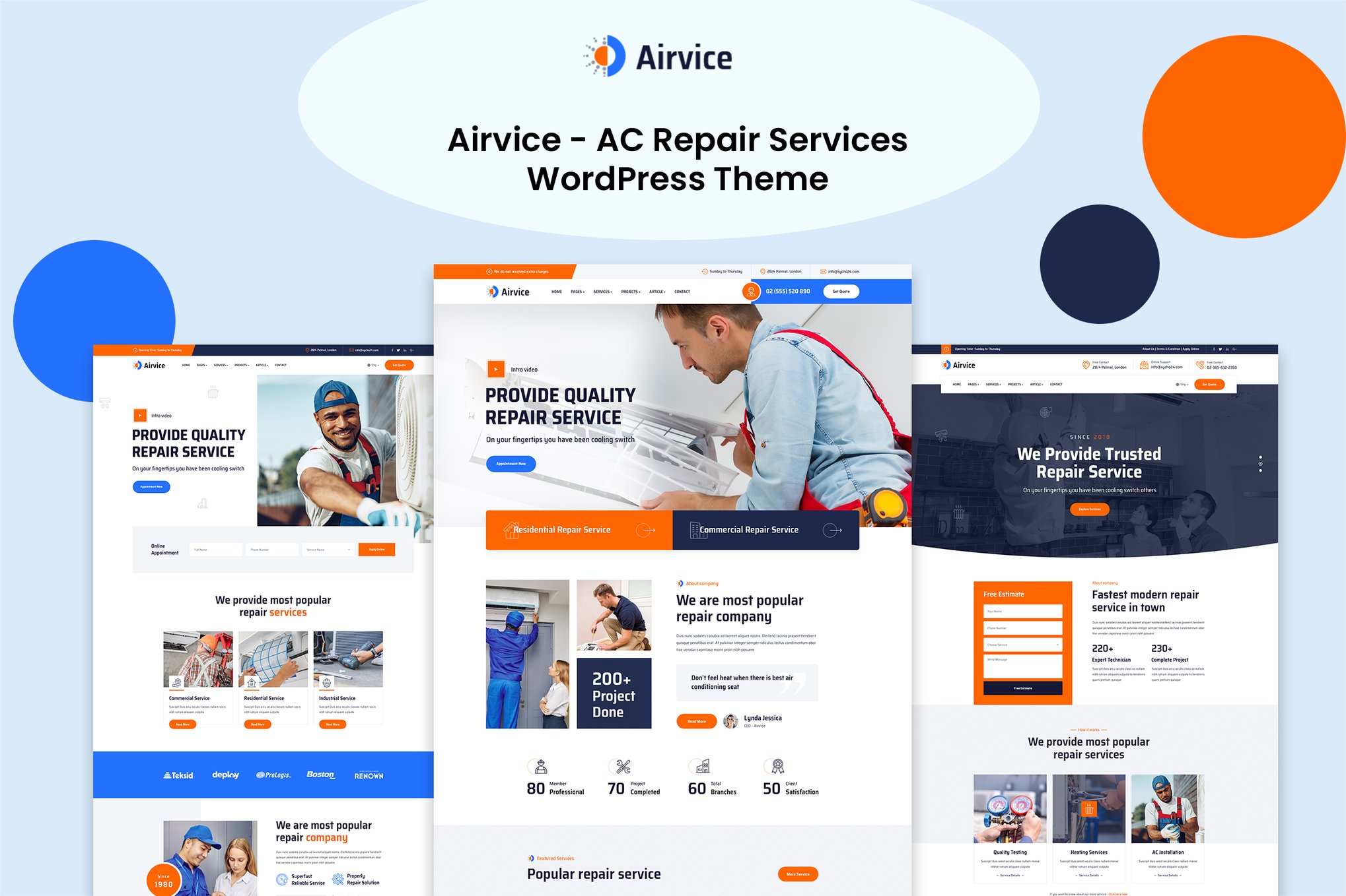 Airvice – Ac Repair Services Wordpress Theme Airvice – Ac Repair Services Wordpress Theme