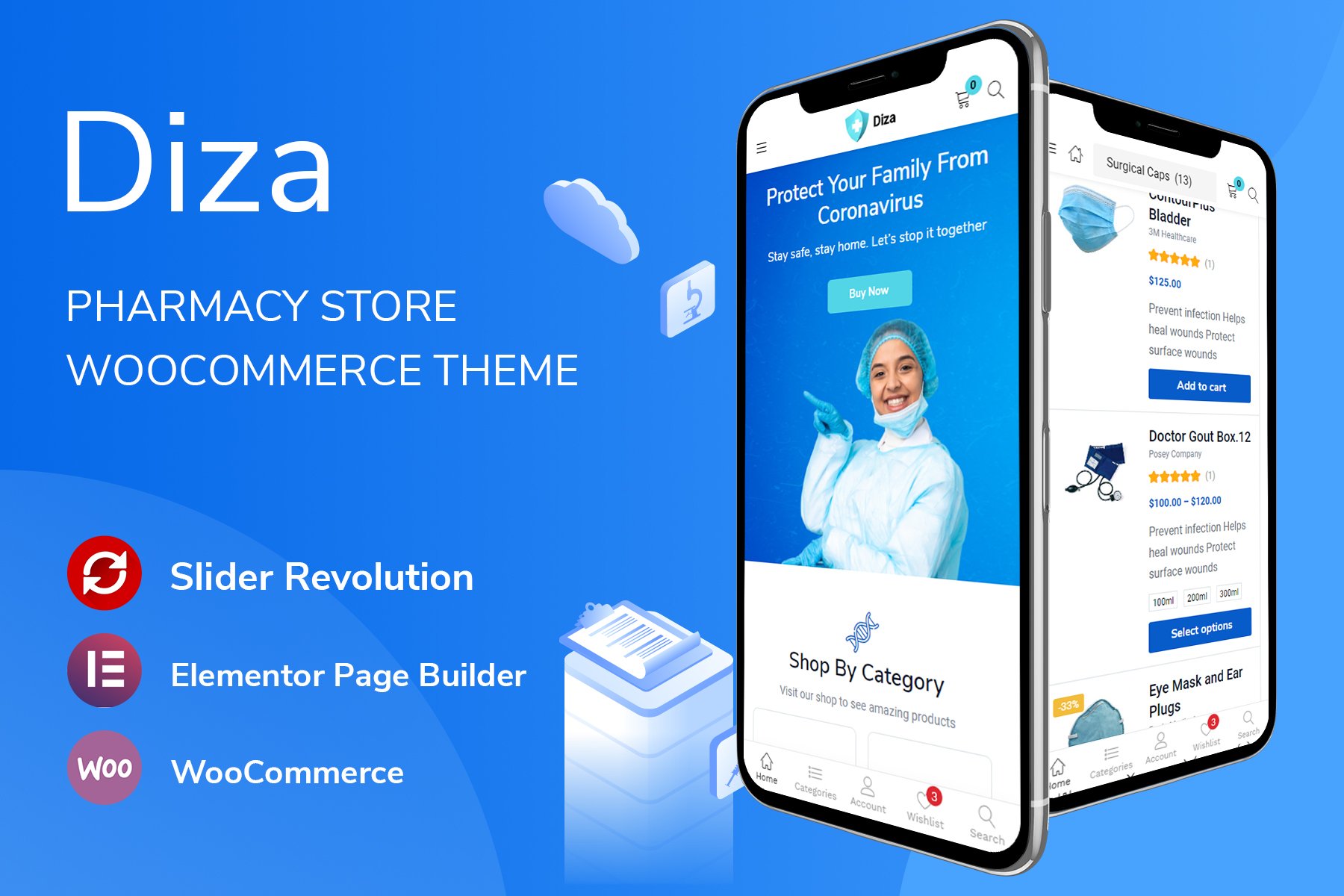 Diza – Pharmacy Store Elementor Woocommerce Theme