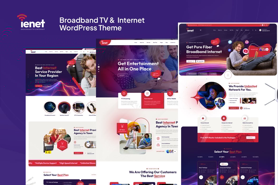 Ienet – Broadband Tv & Internet Wordpress Theme