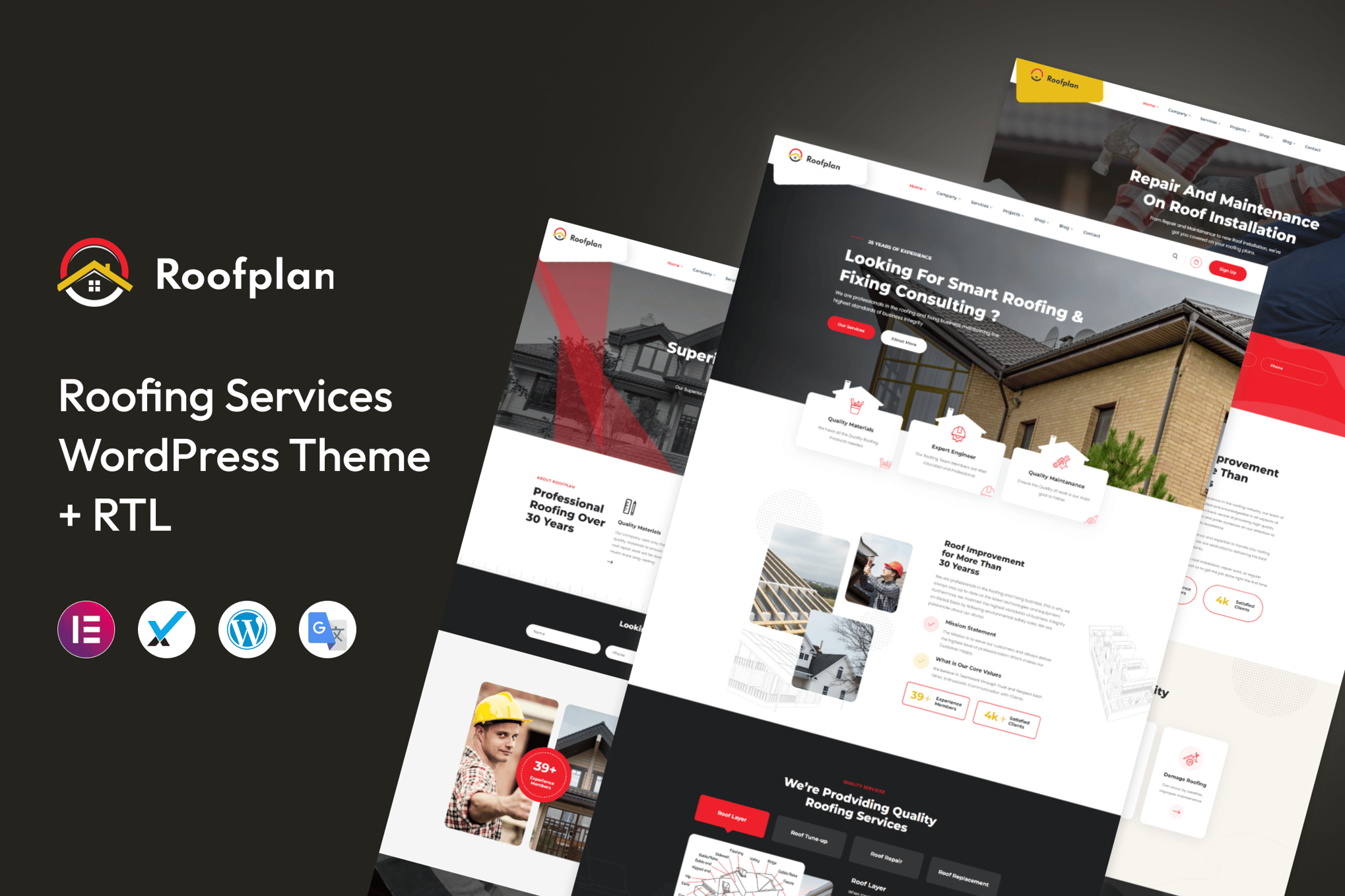 Roofplan – Roofing Services Wordpress Theme