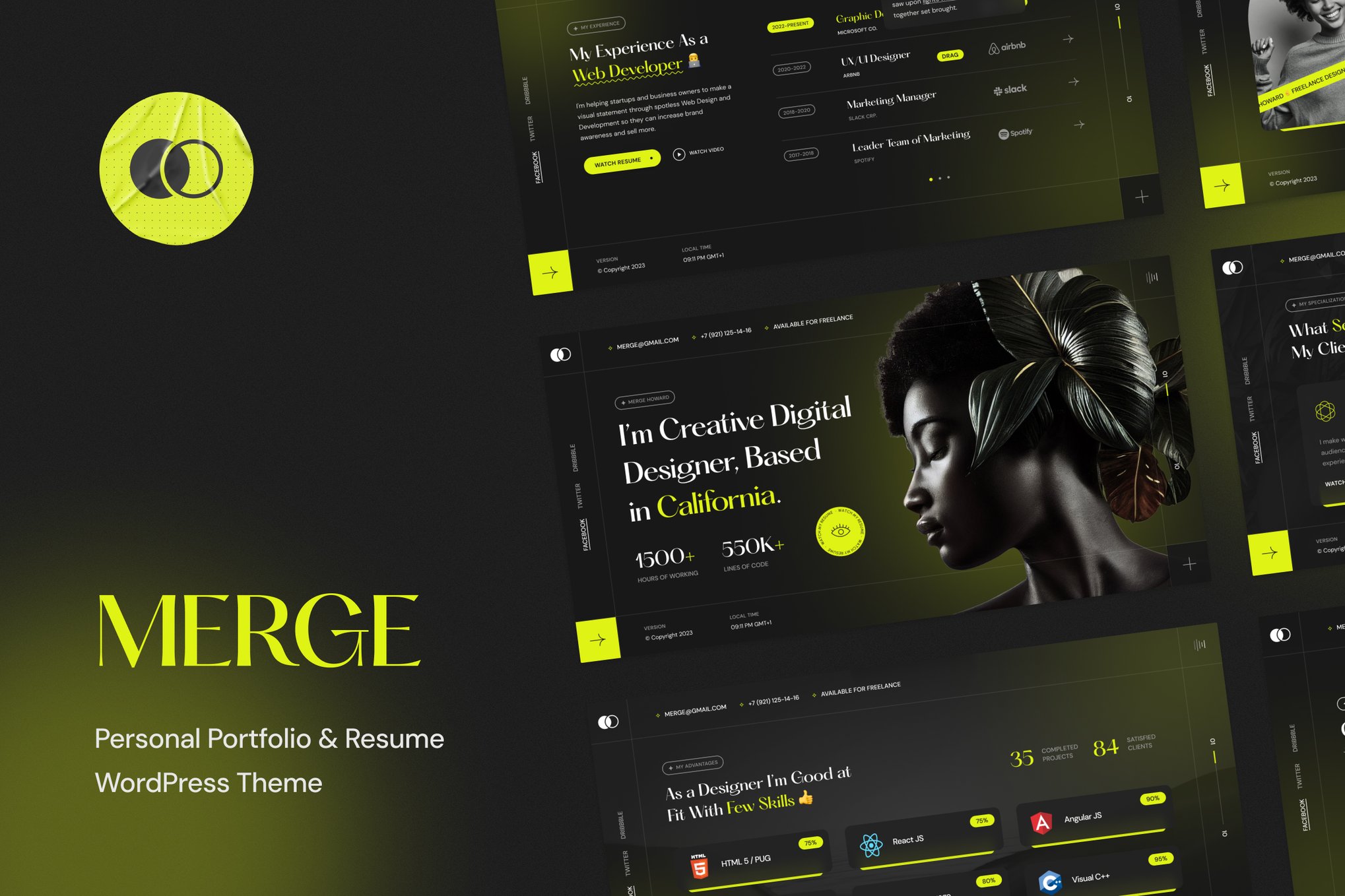 Merge – Personal Portfolio & Resume Wordpress Them